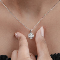 Round Diamond Halo Necklace