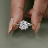 Round Cut Lab Diamond Halo Engagement Ring