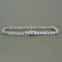 Heart Cut Lab Diamond Bridal Tennis Bracelet