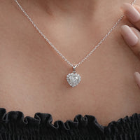 Heart Lab Diamond Halo Necklace