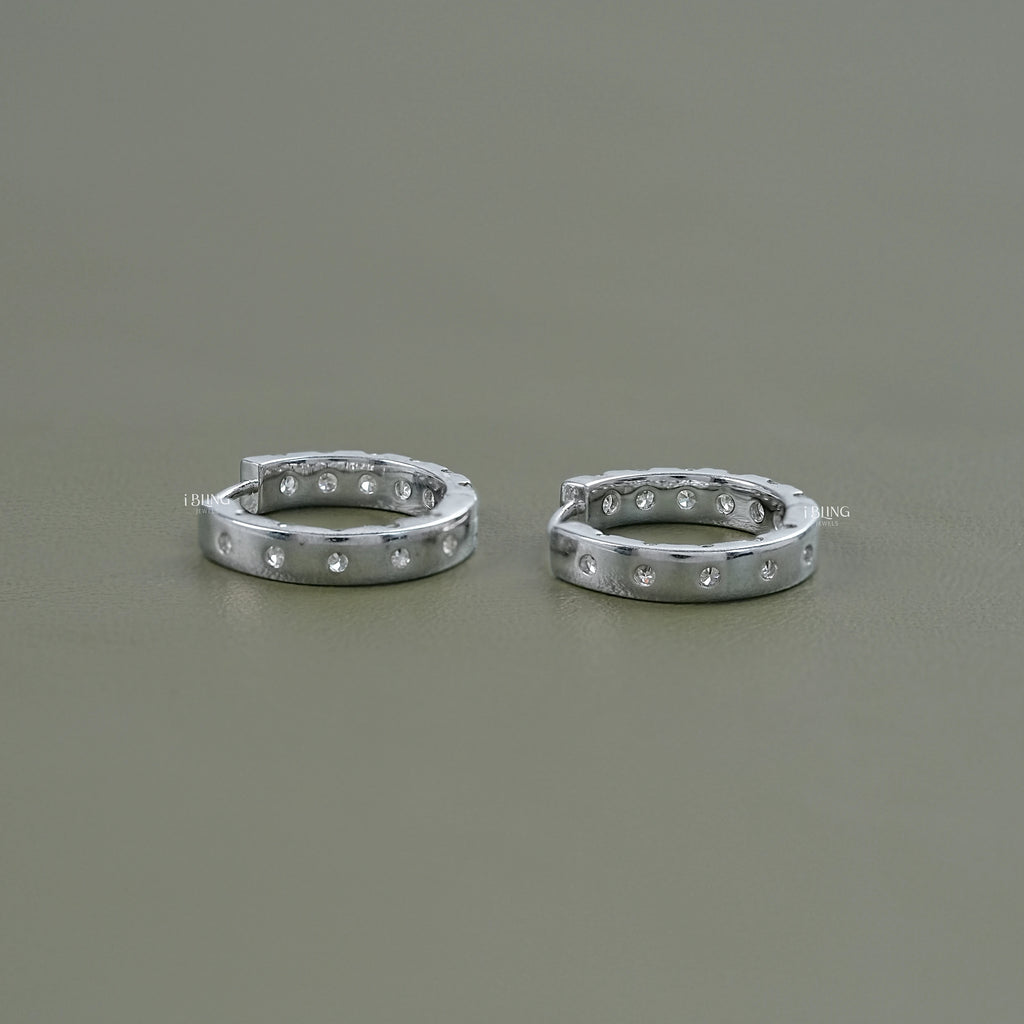 Round Lab Grown Diamond In-Out Hoop Earrings