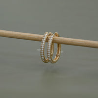 Round Lab Diamond Hoop Earrings