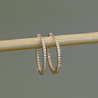 Round Lab Diamond In-Out Hoop Earrings