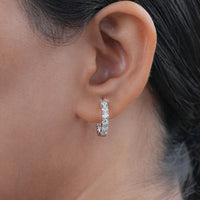 Round Lab Grown Diamond In-Out Hoop Earrings