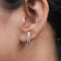 Round Cut Lab Diamond Huggie Hoop Earrings