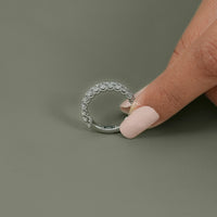 Emerald Cut Lab Diamond Half Eternity Wedding Band
