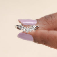 Marquise-Cut Lab Grown Diamond Curved Band