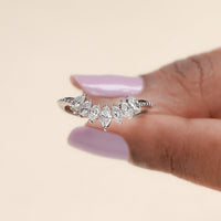 Marquise-Cut Lab Grown Diamond Curved Band
