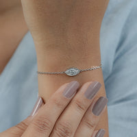 Marquise Cut Diamond Bezel Set Solitaire Bracelet