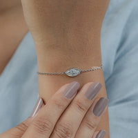Marquise Cut Diamond Bezel Set Solitaire Bracelet