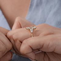 Five Stone Marquise And Baguette Diamond Engagement Ring