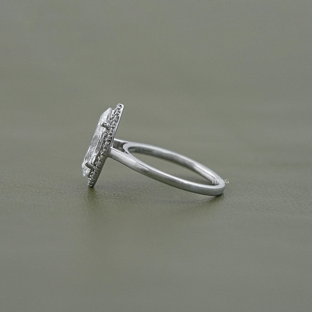 0.50 To 3.00 CT Marquise Cut Lab Diamond Halo Ring