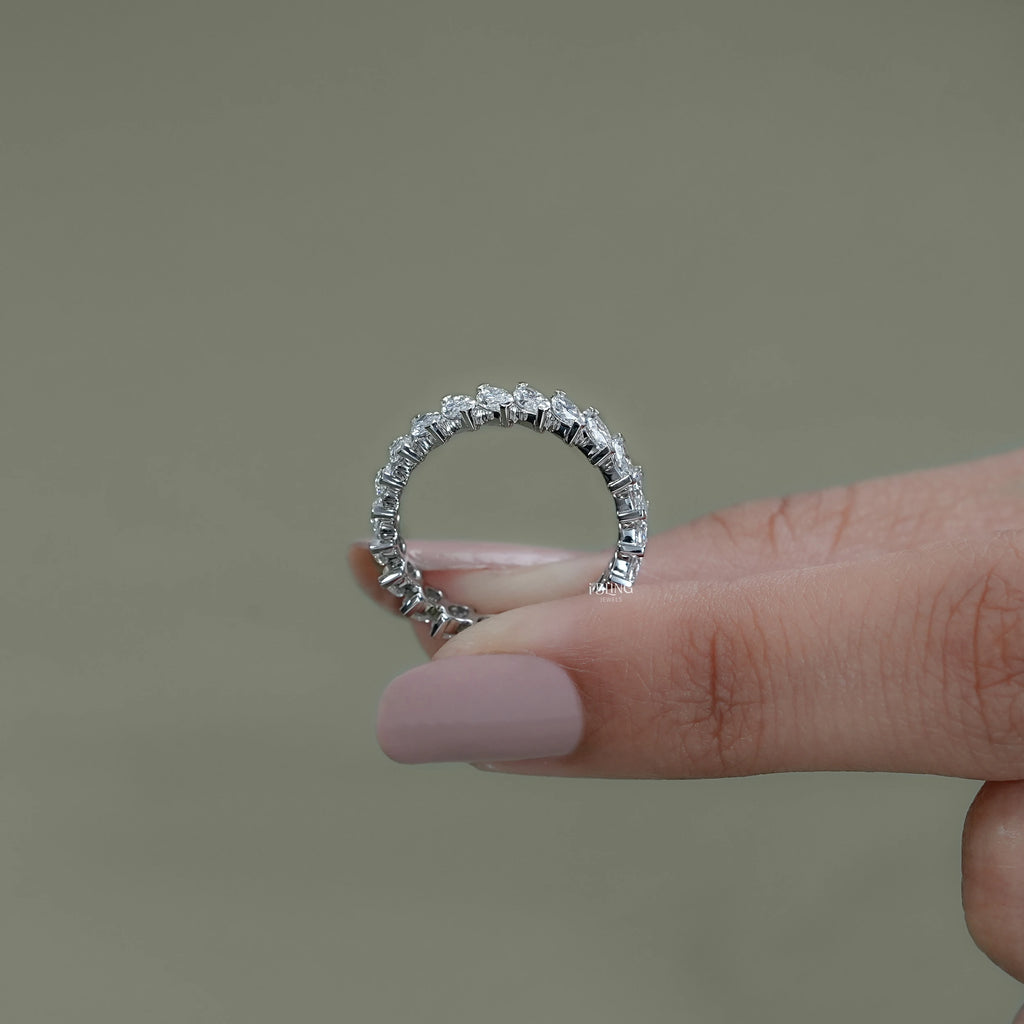 Marquise Cut Lab Diamond Full Eternity Band