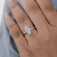 Marquise Cut Lab Diamond Solitaire Ring