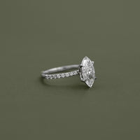 Marquise Cut Lab Diamond Engagement Ring