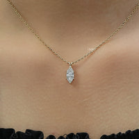 Marquise Cut Lab Diamond Solitaire Pendant Necklace