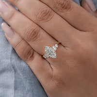 Five Stone Marquise And Baguette Diamond Engagement Ring