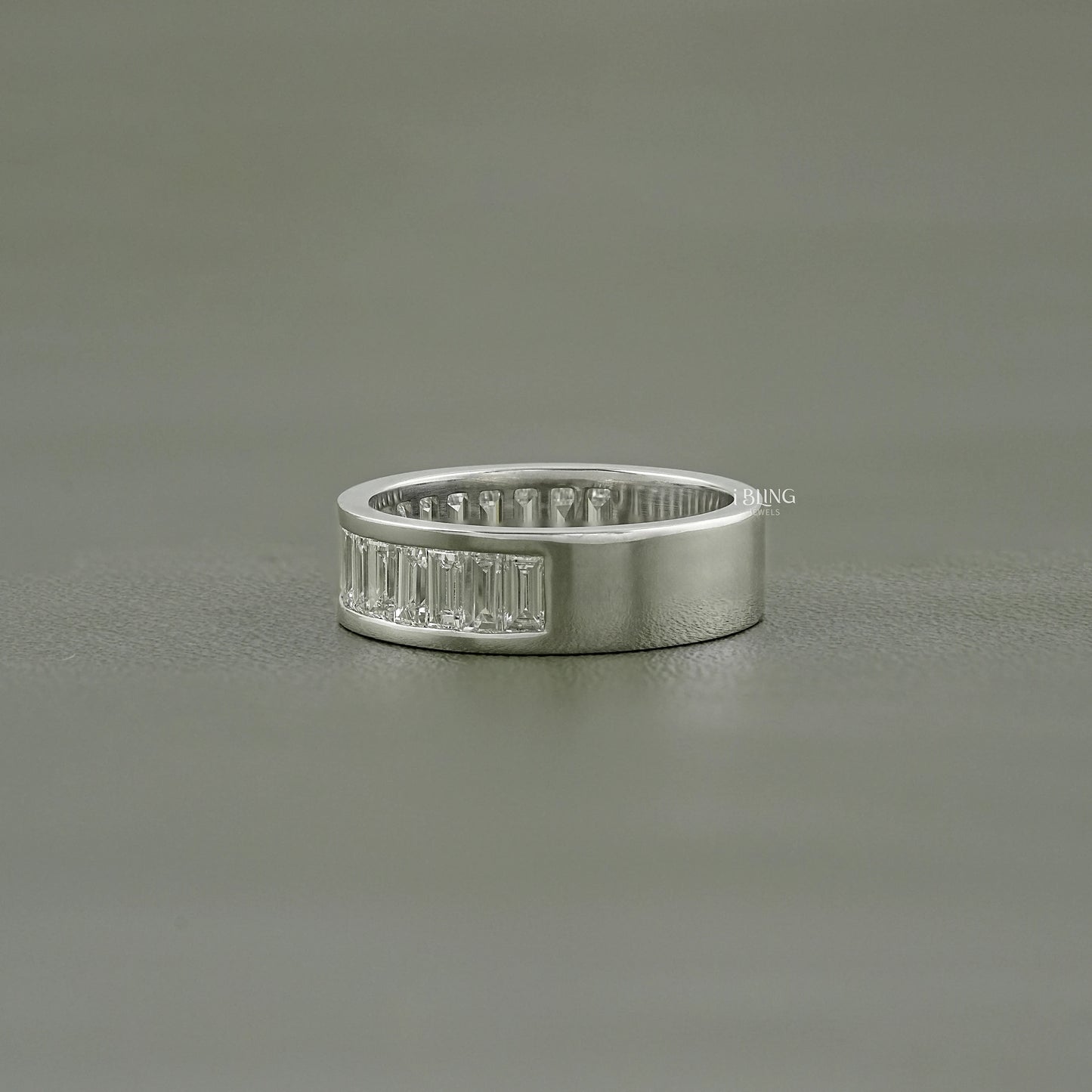 Baguette Cut Lab Diamond Men's Wedding Band Men's Band