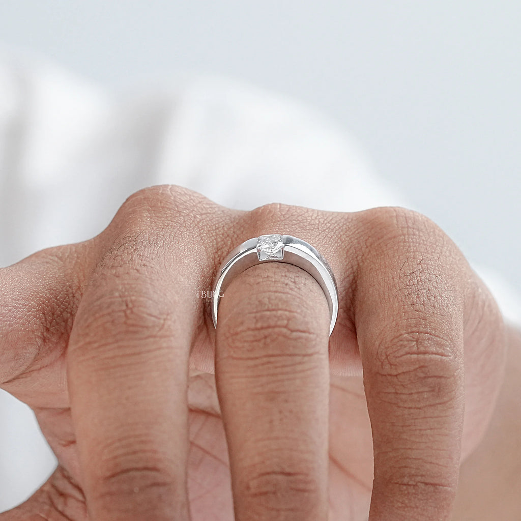 Radiant Cut Lab Grown Diamond Men's Band