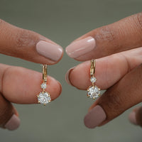 Old European Round Cut Lab Diamond Earrings