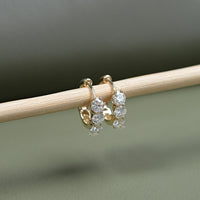 Old European Round Cut Lab Diamond Hoop Earrings