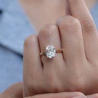 Old Mine Cushion Diamond Hidden Halo Engagement Ring