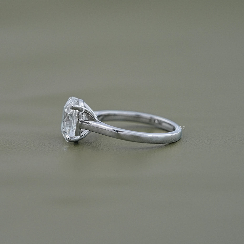 Old Mine Cushion Lab Diamond Solitaire Engagement Ring
