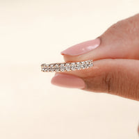 Oval Lab Diamond Half Eternity Wedding Band