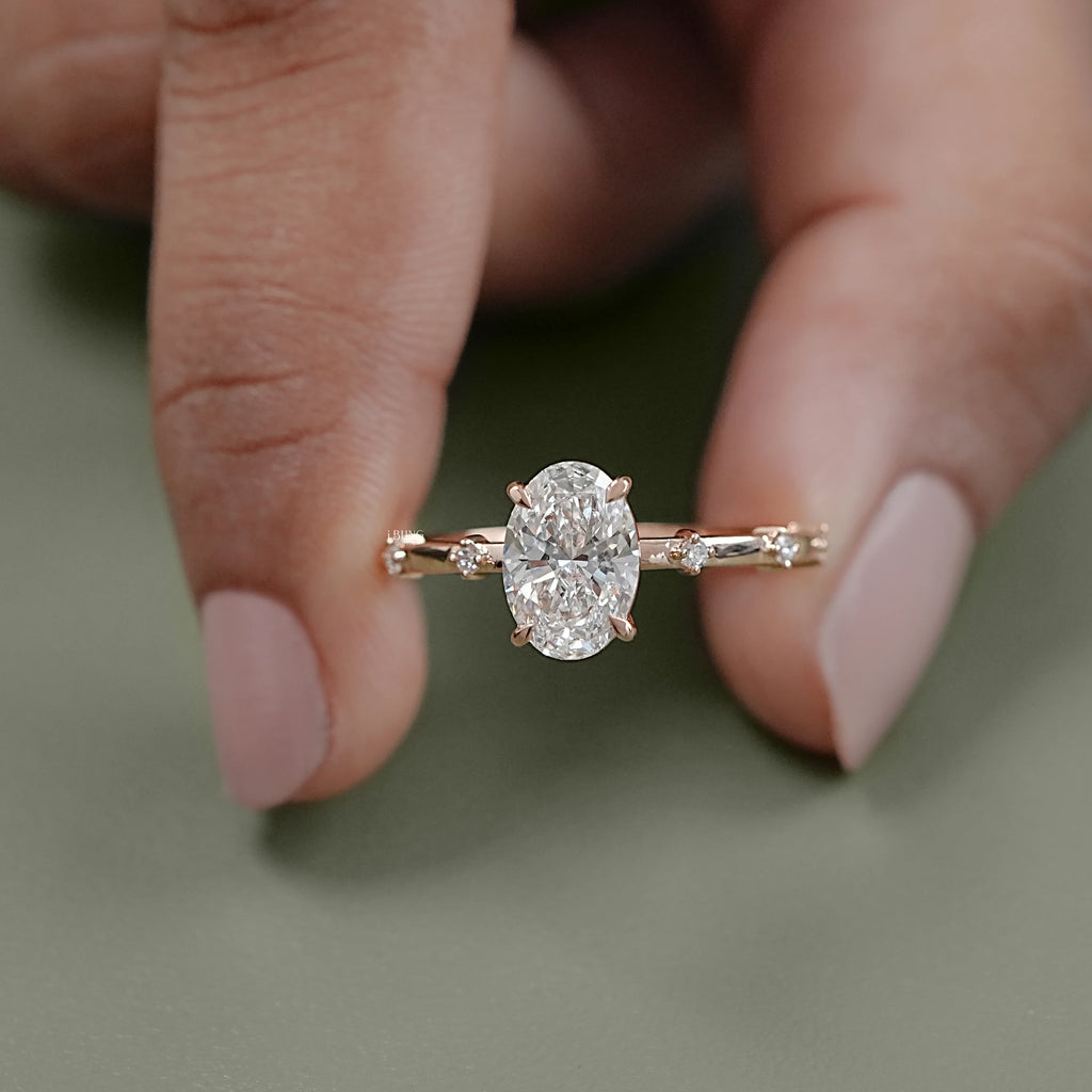 Oval Cut Lab Grown Diamond Engagement Ring