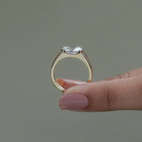 East-West Set Oval Cut Diamond Engagement Ring