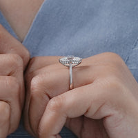 Oval Cut Hidden Halo Solitaire Engagement Ring
