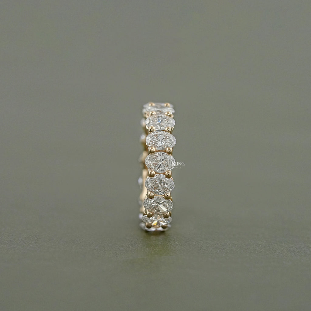 Oval Lab Diamond Eternity Wedding Band