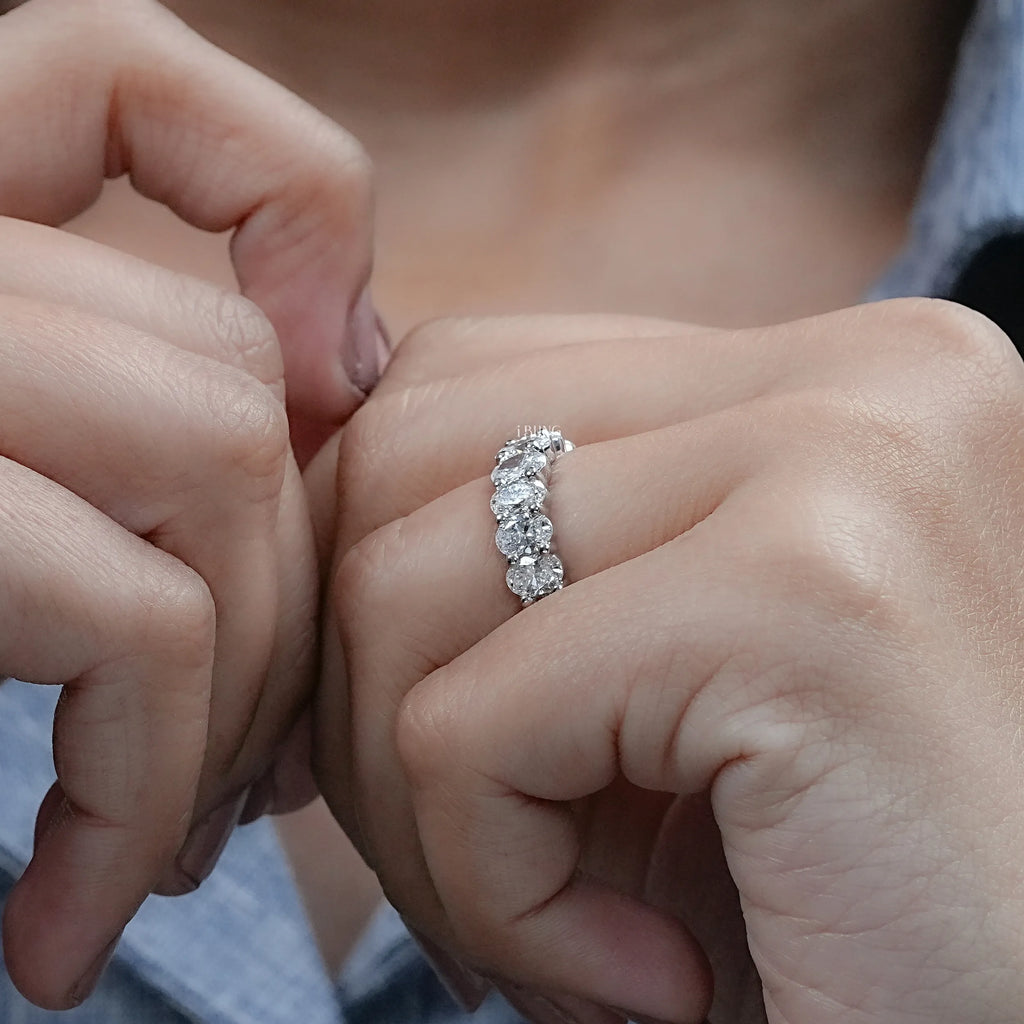 Oval Lab Grown Diamond Wedding Band