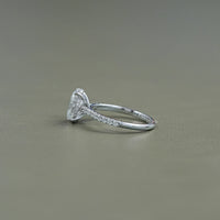 Oval Cut Lab Diamond Hidden Halo Accent Ring