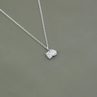 Two Stone Emerald & Pear Lab Diamond Necklace