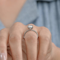 Pear Cut Lab Diamond Solitaire Accent Ring