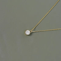 Round Lab Diamond Solitaire Necklace