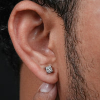 Princess Cut Lab Grown Diamond Stud Earring