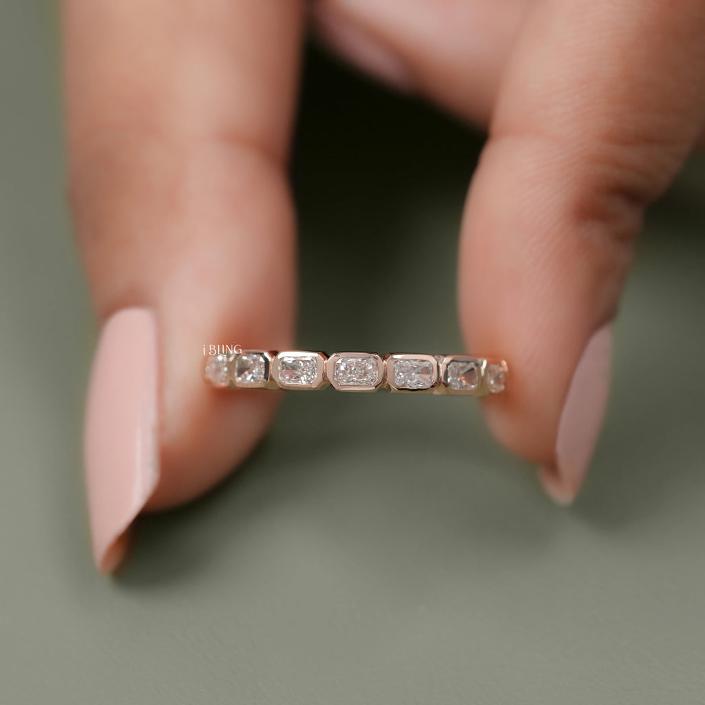 East West Radiant Lab Diamond Half Eternity Band