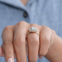 Radiant Cut Lab Diamond Double Halo Ring