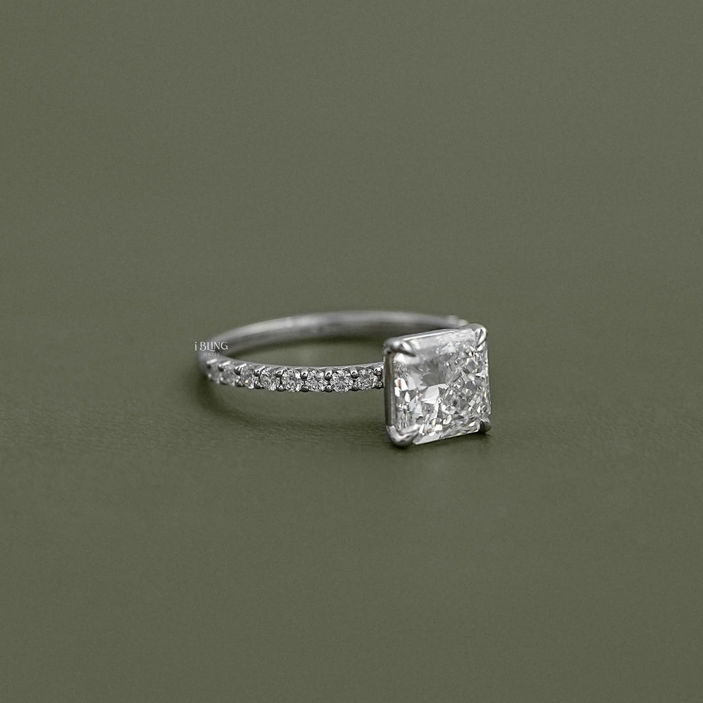Square Radiant Lab Diamond Engagement Ring