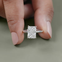 Radiant Lab Diamond Solitaire Engagement Ring