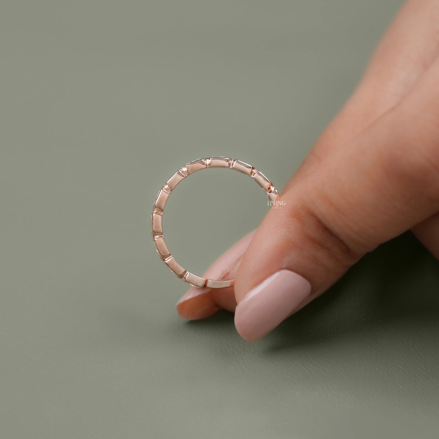 East West Radiant Lab Diamond Half Eternity Band Half Eternity