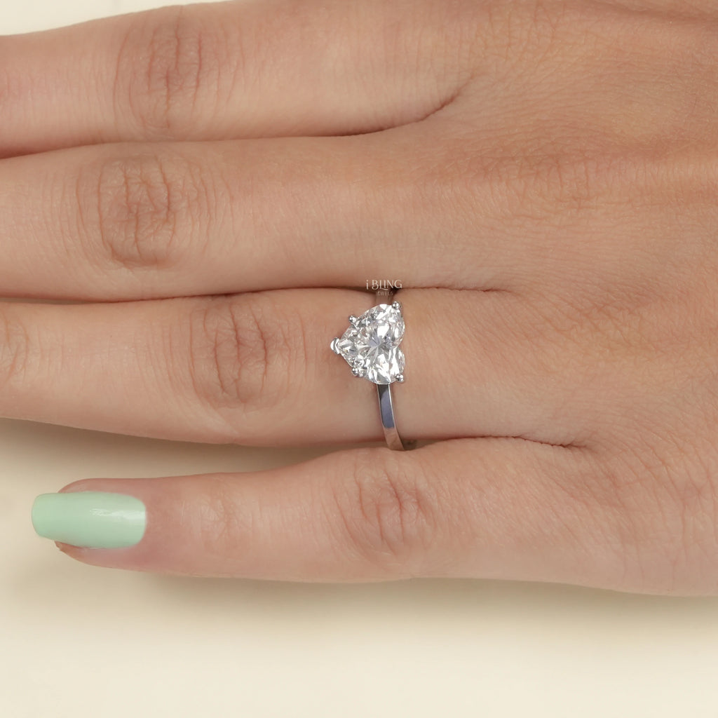 Heart Lab Diamond Solitaire Engagement Ring