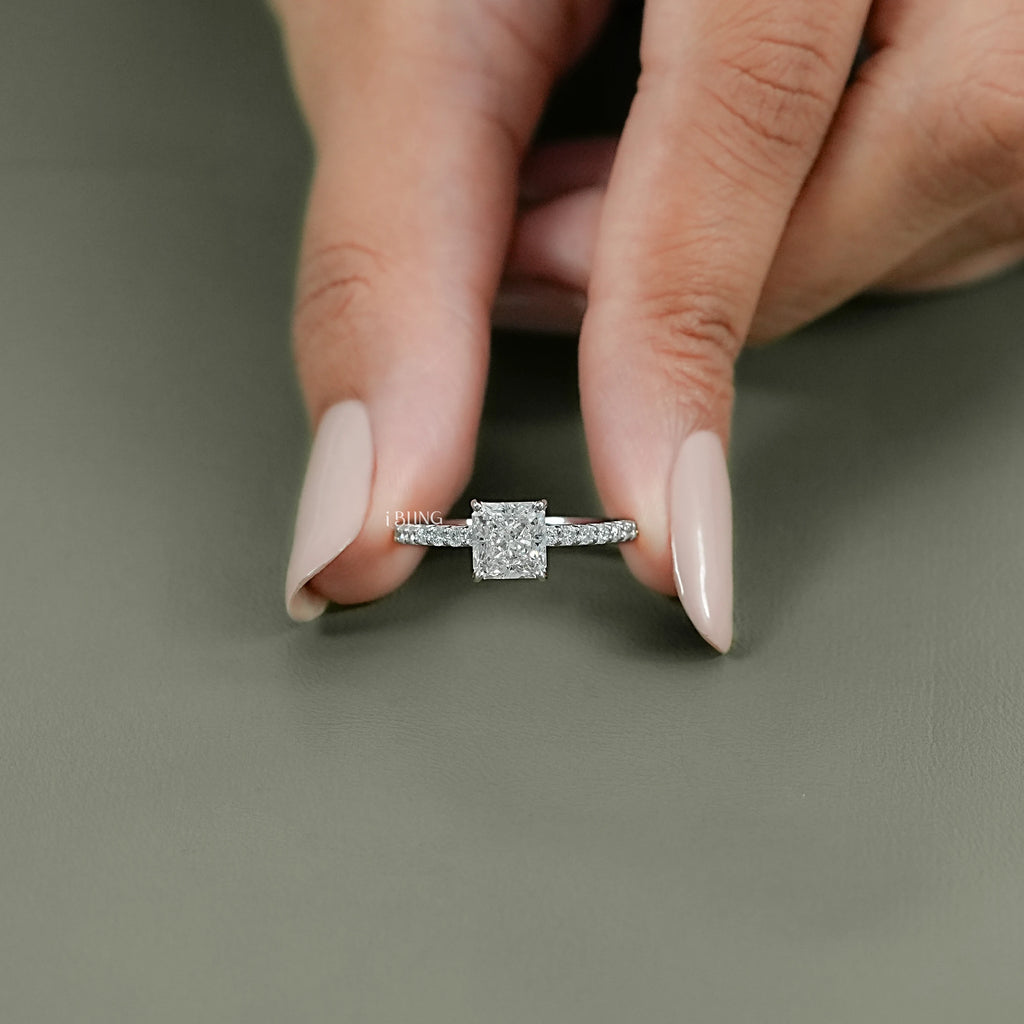 Square Radiant Lab Diamond Engagement Ring