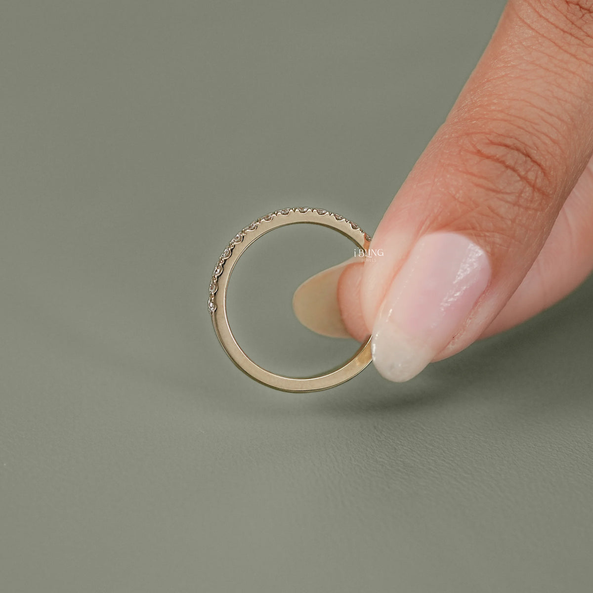 Round Cut Lab Diamond Tinny Half Eternity Band