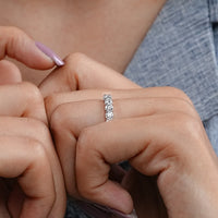 Round Diamond Prong Set Wedding Band