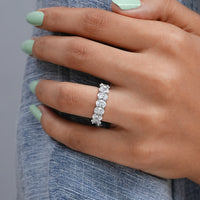 Seven Stone Oval Cut Diamond Wedding Band