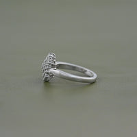 Round Lab Diamond Cluster Flower Ring