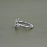 Round Lab Diamond Cluster Flower Ring